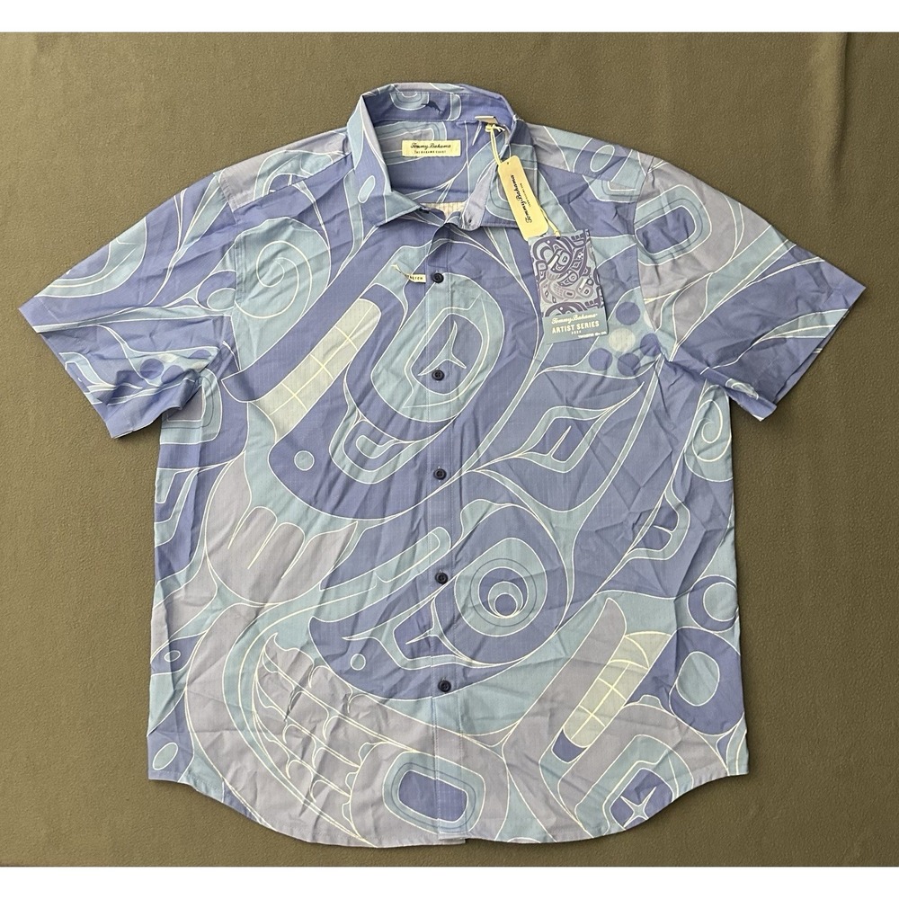 Tommy Bahama 2024 Artist Series Ocean Life by Chrystal Worl trickster Co Men's L - Picture 1 of 10